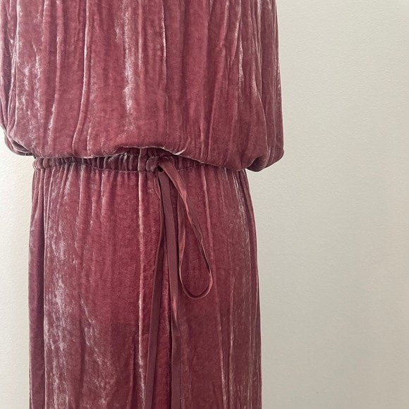 NWT BCBG MaxAzria Rosetta Velvet Sleeve Less Tie Dress. Size XS - Picture 9 of 9